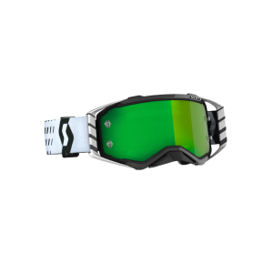 Gafas de moto Scott Prospect con espejo (blanco / negro / verde)