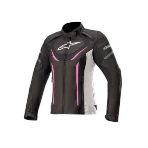 Chaqueta de moto Alpinestars Stella T-Jaws V3 WP para mujer (negro / blanco / rosa)