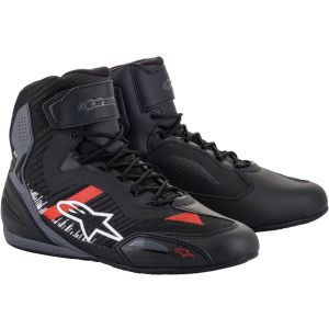 Zapatillas de moto Alpinestars Faster 3 Rideknit (negro / gris / rojo)