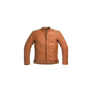 DIFI Vince chaqueta de cuero de la motocicleta de los hombres (marrón)