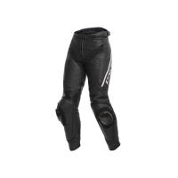 Pantalones de bota de moto Dainese Delta 3 para señoras (negro / blanco)