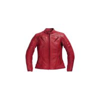 DIFI Marilyn chaqueta de cuero de la motocicleta de las señoras (rojo)